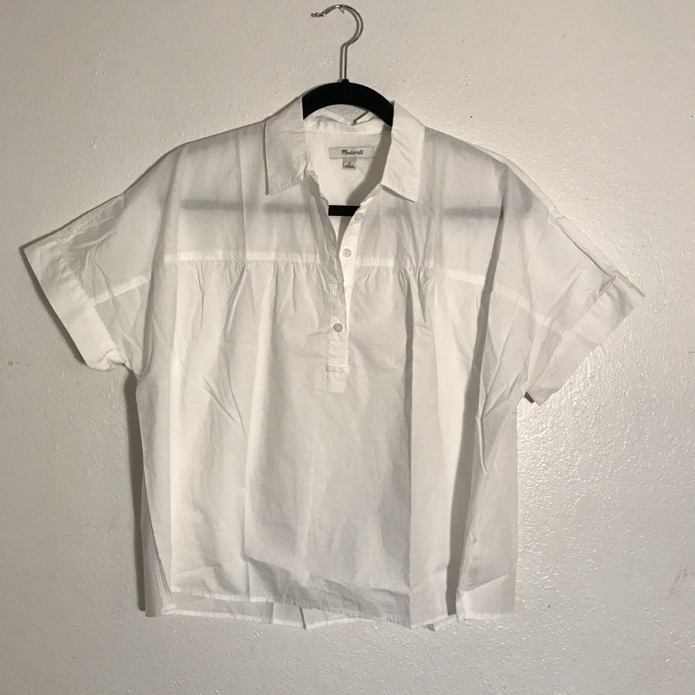 NEW Madewell white popover top